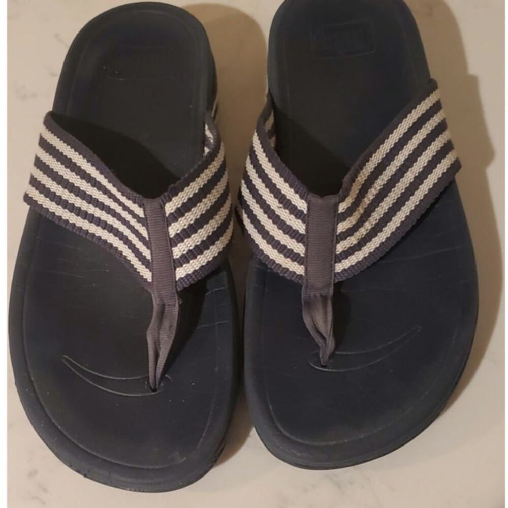 Fit Flop Women's Blue & White Webbing Sandal  Size 9
